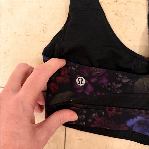 Lululemon Athletica Black Floral Sports Bra - Picture 6 of 8